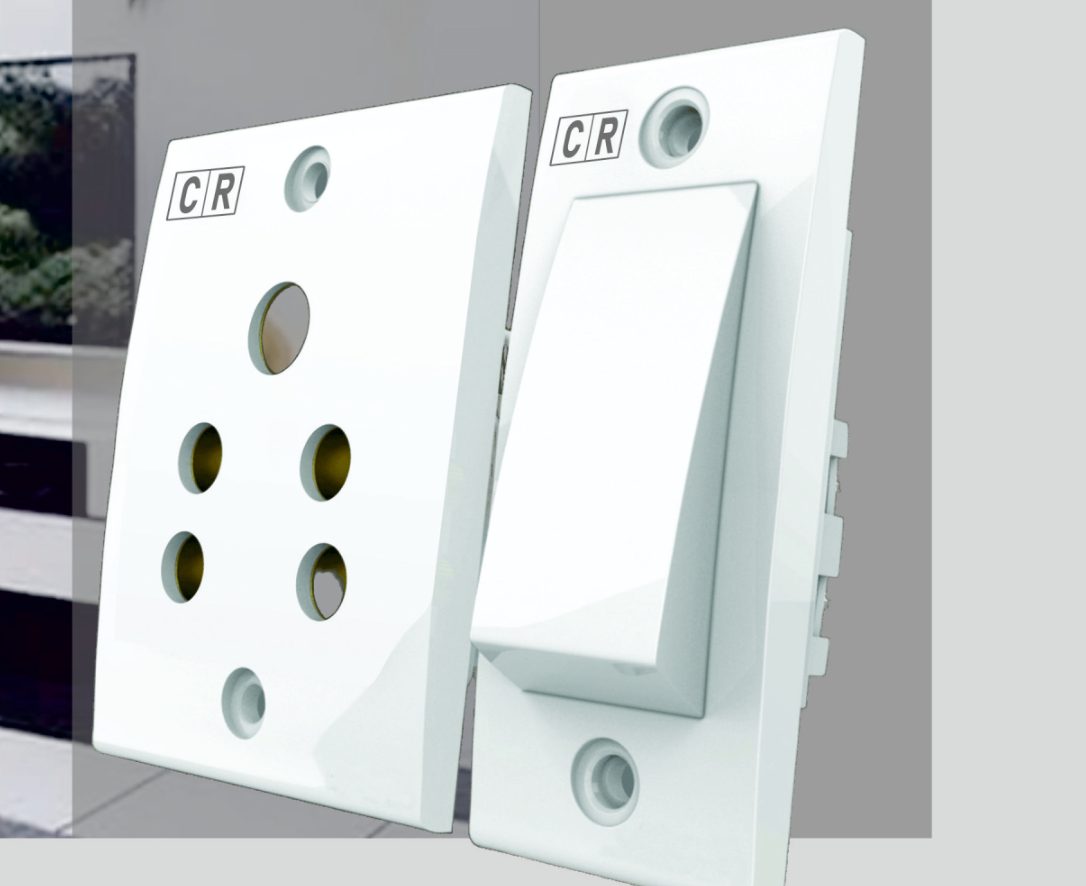 Milky series polycarbonate switch and socket